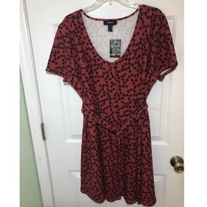 Forever21 A line dress with cinched waist tie